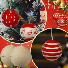48 Boules de NoëL en Papier Mâché de 3,15 Pouces, Boules Vides Non Peintes, Ornements, Fournitures Artisanales