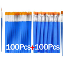 (Mix 200Pcs) 20-200Pcs Painting Brushes Set Art Round Flat Nylon Hair Paint Brush for Oil Acrylic Watercolor Kids/Artists/Beginners/S
