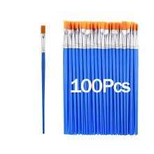 (Flat 100Pcs) 20-200Pcs Painting Brushes Set Art Round Flat Nylon Hair Paint Brush for Oil Acrylic Watercolor Kids/Artists/Beginners/S