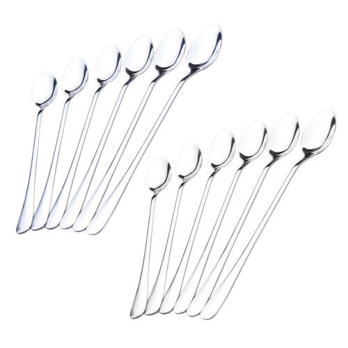 12Pcs Langstiel Edelstahl Tee KaffeelöFfel Eis Besteck 1