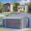 Birchtree BIRCHTREE 10x14FT Metal Garden Shed, Grey 1