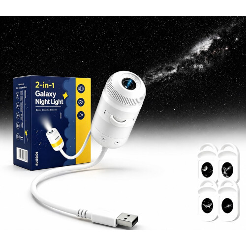 Plug and Play HD USB Powered Galaxy Star Night Light Projector for Bedroom