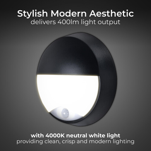 Luceco Luceco Eco Outdoor LED Bulkhead Light with PIR Motion Sensor Decorative Ext 1