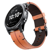 22mm Skórzany pasek z szybkozłączką kompatybilny z Garmin Fenix 8/7/6/5 Series Brown