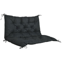 2-Seater Garden Bench Cushion with Back & Ties