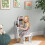 Homcom HOMCOM Kids Dressing Table Set Kids Vanity Set w/ Drawer, Mirror - White 10