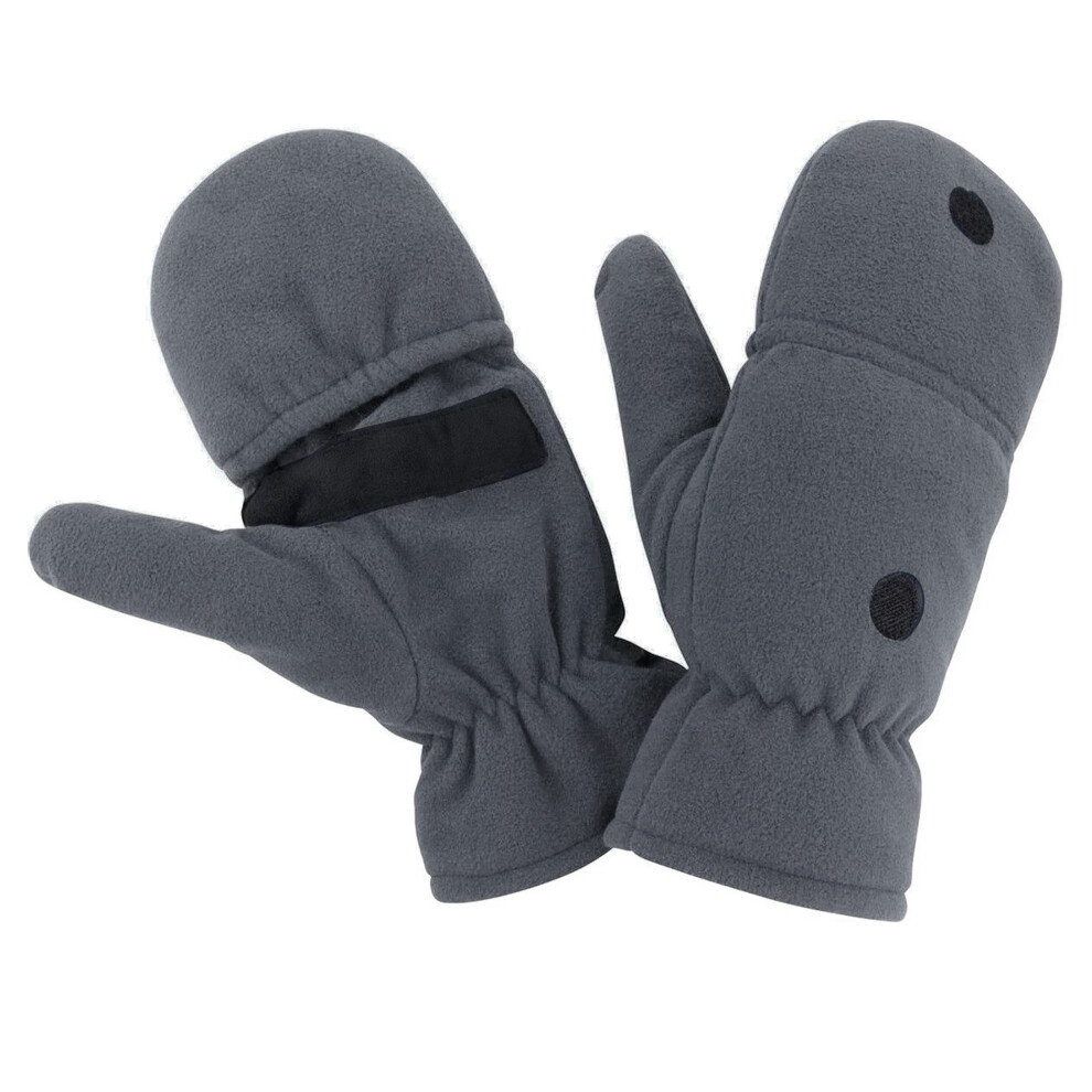 Result (S-M, Grey) Unisex Adult Fingerless Gloves
