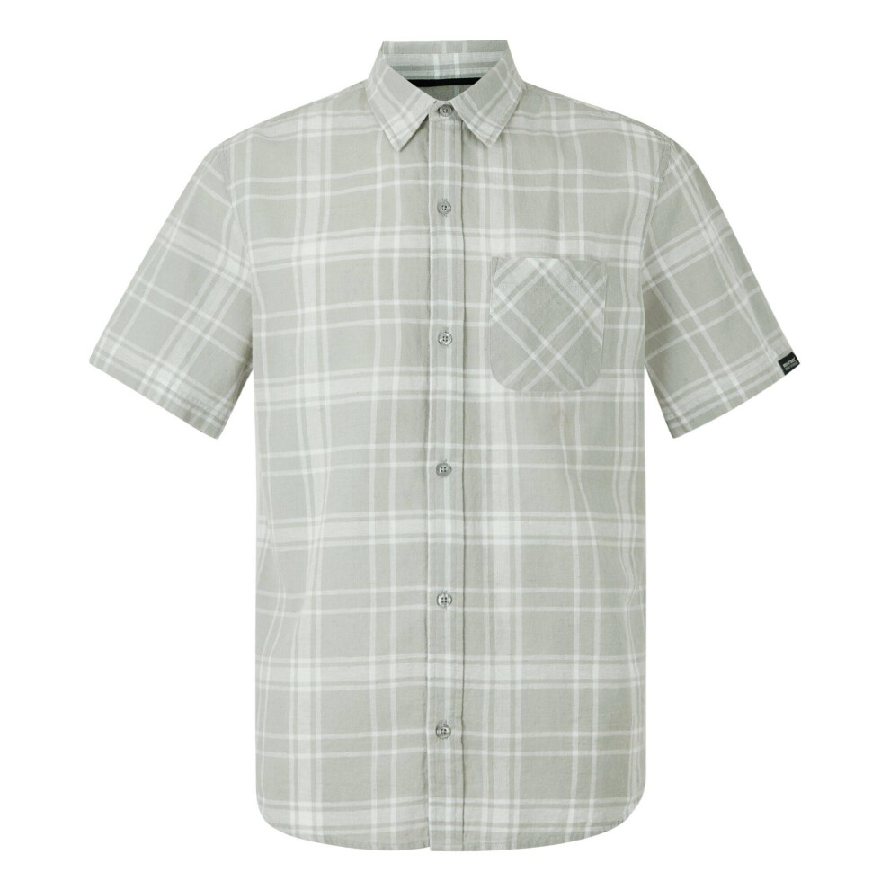 Regatta (S, Silver Grey) Mens Loran Checked Shirt