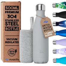 Nuactiv Stainless Steel Water Bottle 500ml Vacuum Insulated Metal Flask