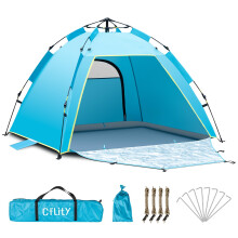 Pop Up Beach Tent 1-3 Person Large Sun Shelter Tent with Double Door