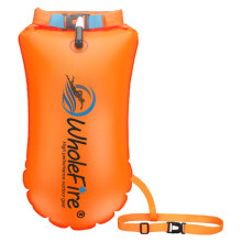 WholeFire 20L Swim Buoy Waterproof Inflatable Dry Bag Swim Safety Float for Water Sports, Open Water Swimmers, Triathletes, Kayakers and Snorkelers -