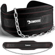 DMoose Dip Belt for Weightlifting, Weight Belt with Chain for Pullup, Gym Lifting Belt for Powerlifting, Squat, Bodybuilding, Heavy Duty Steel, Workou