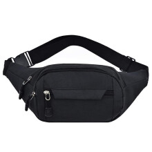 Bumbag Waist Bag, Waterproof 4 Zip Pockets Fanny Pack Waistpacks, Black
