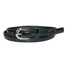 CTM Women's 1/2 Inch Skinny Dress Belt Patent Faux Leather