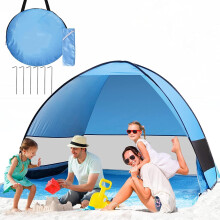 Pop Up Beach Tent Sun Shelters,Outdoor Beach Tent Pop Up Windproof Beach Shade Tent for 3-4 Persons Family Beach, Camping, Garden, Hiking Tent