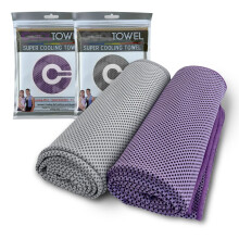 EeGo Cooling Towel, 2 Pack Microfiber Chilly Cooling Towel for Neck and Face, 39.37 x 11.81 Inch