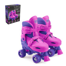 Xootz Kids Roller Skates, Adjustable Quad Skates, Purple, UK Sizes 9-12