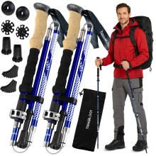 Trekology TREK-Z Collapsible Tri-fold Trekking Pole/Hiking Poles - Adjustable Lightweight Aluminum Walking Sticks, Portable Trail Cane with Foam Grip