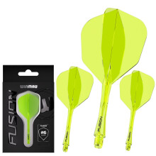 WINMAU | Fusion Integrated Dart Flight & Stem | No.6 | Clear | Short
