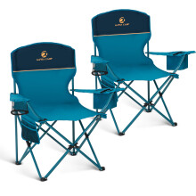 LET'S CAMP Set of 2 Camping Chair for Adults Supports 120kg Blue