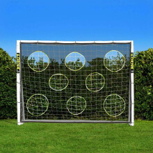 FORZA 8ft x 6ft Football Goal | All Weather uPVC Frame and Durable Net – Optional Target Sheet, Football & Carry Bag - Ideal for Home Gardens & Club