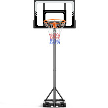 Basketball Hoop for Kids TONBUX Portable Adjustable 7FT Kids Basketball Hoop and Stand for Backyard Driveway Indoor Outdoor, Shatterproof PC Backboard