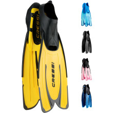 Cressi Agua Adjustable Swimming Fins - Training Fins for Powerful Propulsion - Durable Travel Flippers - Comfort Fit Snorkelling Flippers - Yellow - 7