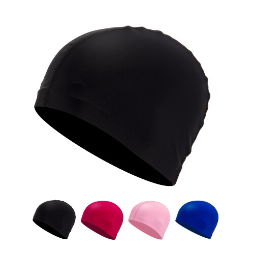 Fabric Swimming Cap – Comfortable, Durable & High Elastic (Black)