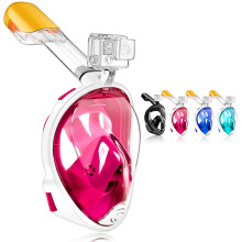 Snorkel Mask, Full Face 180view Snorkeling Gear with Panoramic Design-Compatible Sports Camera, Diving Mask with Anti-fog and Anti-leak Technology f