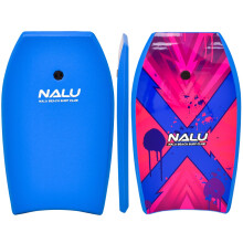 Nalu Bodyboard with Leash 33"/41" Body Board with Crescent Tail and XPE Core (Blue, 41")