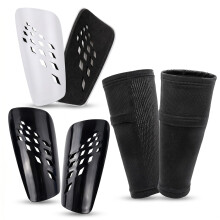 FIBOGOUP 2 Pair Football Shin Guards Kids Adults include Sleeves with Optimized Insert Pocket,Children's Shin Pads Boys Girls -Breathable and lightwei