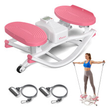 Merach Rock Stepper for Home,Lateral U-shaped Stepper with Resistance Bands for Full-Body Workout,Low-Impact Side to Side Rocking Steppers for Legs/Gl