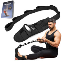 DMoose Fitness Foot & Calf Stretcher with Adjustable Padded Stretching Strap for Plantar Fasciitis, Heel Spurs and Achilles Tendonitis Relief - Yoga L
