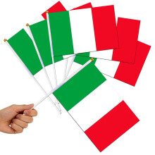 10pcs Italy Flags on Stick for Fifa World Cup Football 2026 Decoration,Small Italian Flag Mini Hand Held Waving Italy Flags for Eurovision Euro Footba