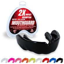 Mouthguard, Adult and Junior Gum Shield Slim Fit with Case for Boxing, Martial Arts, Judo, MMA, Rugby, Karate, Hockey and Other Contact Sports (Black,