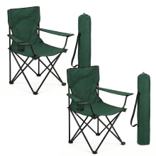 FINE GARDEN Camping Chair set of 2 with Cary Bag, Lightweight Folding Camping Chair with Cup Holder, Comfortable Design Chairs with Armrests For Outdo