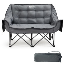 Portal Double Padded Folding Camping Sofa for Adults - Large Quilted Love Seat Luxury Folding Tub Chair - Collapsible Giant Festival Garden Lawn Picni