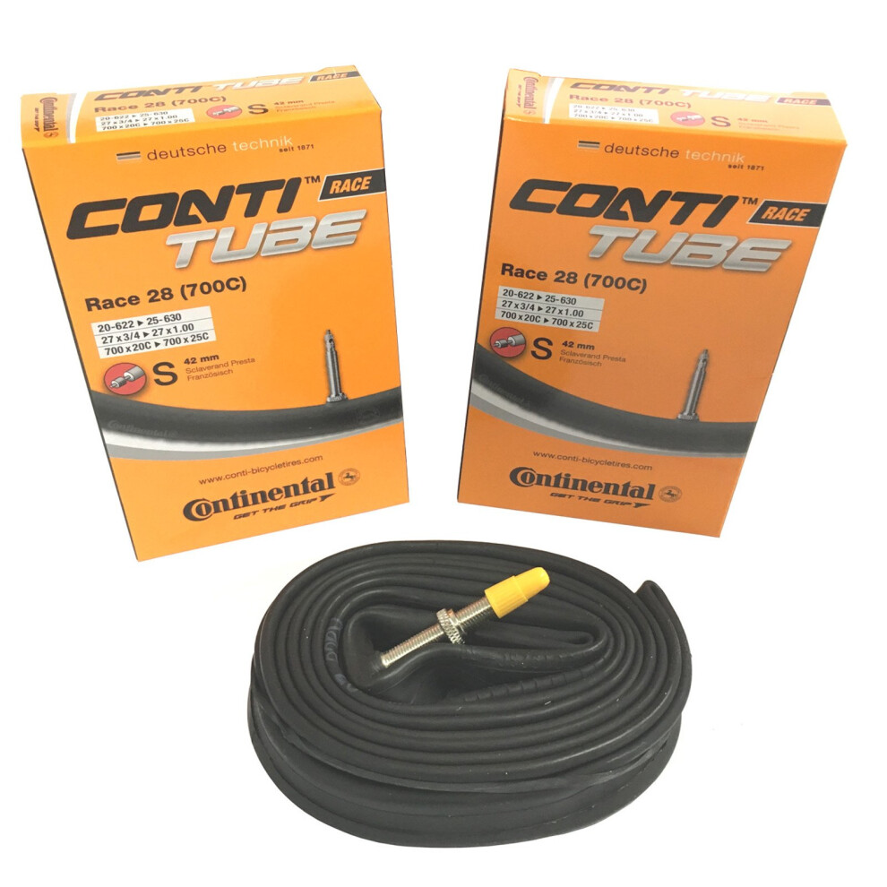 Photos - Bike Inner Tube Continental Race 28 700 x 20-25c Road  - Presta 42mm , Black (Pack of 2)