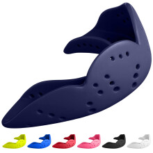 SISU Mouth Guard Aero - Noble Navy - Ultra Slim Gumshield for Adults & Kids - Custom Fit Rugby Gum Shield- A Remouldable Sports Mouthguard for Boxing,