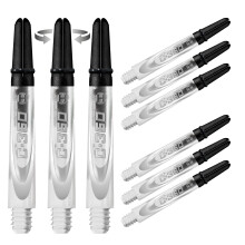 Harrows Darts 3 x Sets of Carbon 360 Dart Stems - 9 Dart Shafts in Total - Available in 3 sizes - Tough Carbon Composite - Short Clear