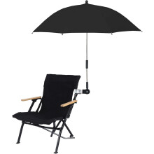KEEMEN Chair Umbrella with Clamp Portable Clip on Umbrella for Beach Chairs Outdoor Patio Stroller Wheelchairs Golf Carts(Black)