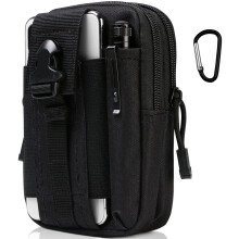 flintronic Tactical Waist Bags, Universal Outdoor Waist Pack| Molle EDC Pouch + Outdoor Hook | Utility Gadget Waist Bag with Cell Phone Holster for Sp