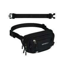 Waterfly Bum Bag Fanny Pack: Small Waist Bumbag with RFID Blocking Black