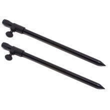 Phoxinus 2 Bank Sticks for Fishing. Black, Lightweight, Adjustable 30cm to 50cm. Fit rod, butt, back rests, buzz/buzzer bars. Carp, coarse, match fish
