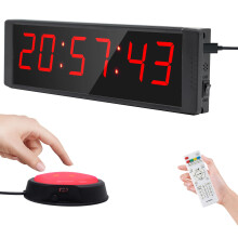 Ousmile Gym Clock, Gym Timer with Start/Stop Button, Interval Timer for Workout, 12/24H Digital Timer Stop Clock, Portable Stopwatch Countdown Clock w