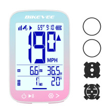 Bikevee Bike Speedometer GPS Bike Computer 2.4 Inch Wireless IPX7 Auto Start/Stop 28H Battery Road MTB - Pink
