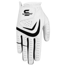 SAWANS Golf Glove Men Left Hand Right Non Slip Leather Grip Golfer Gloves All Weather Soft Durable Comfortable Flexible Wear Golfing Performance (Whit