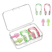 2 Pcs Nose Clips Swimming & 1 Pairs Earplugs, Swimming Nose Clip, Colorful