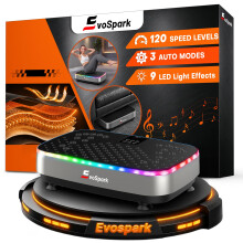 Vibration Plate, EvoSpark Vibration Plate Exercise Machine with 9 LED Light Effects, 2 in 1 Brushless Motors Vibration Platform for Lymphatic Drainage