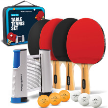 PRO-SPIN Portable Ping Pong Set with Retractable Ping Pong Net for Any Table, All-in-One Table Tennis Set with Table Tennis Bats, Balls & Case, TableT